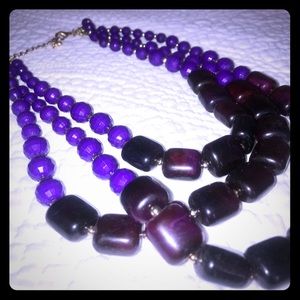 Lovely purple triple-strand necklace